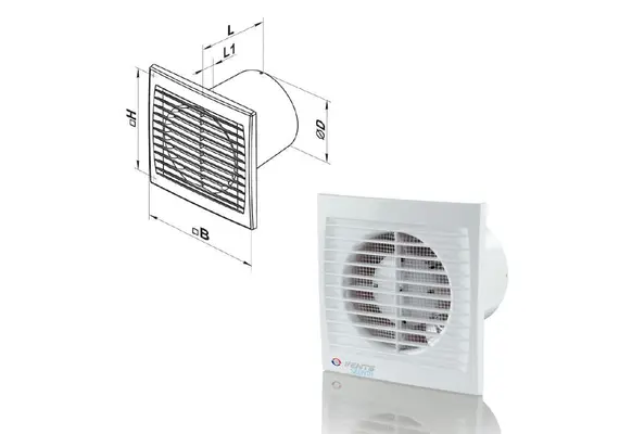 Ανεμιστήρας τοίχου VENTS D100 x B150 x H120 x L108 x L1 12 mm 590910.0009