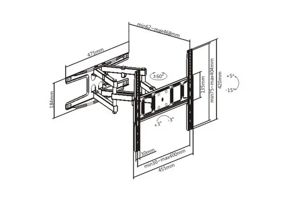 LPA63-446 ΒΑΣΗ ΓΙΑ LCD-TV 32’’ έως 55’