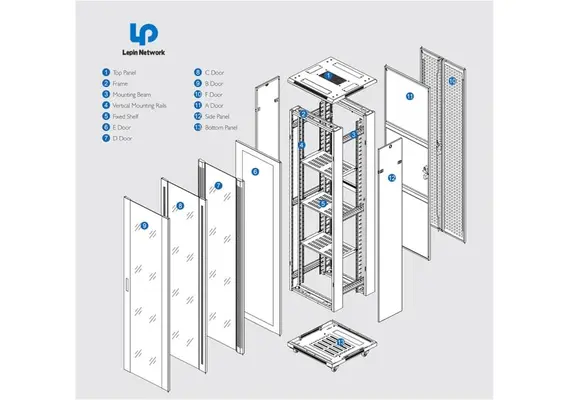 KB-6842BAA RACK 32U ΕΠΙΔΑΠΕΔΙΟ ME TZAMENIA ΠΟΡΤΑ