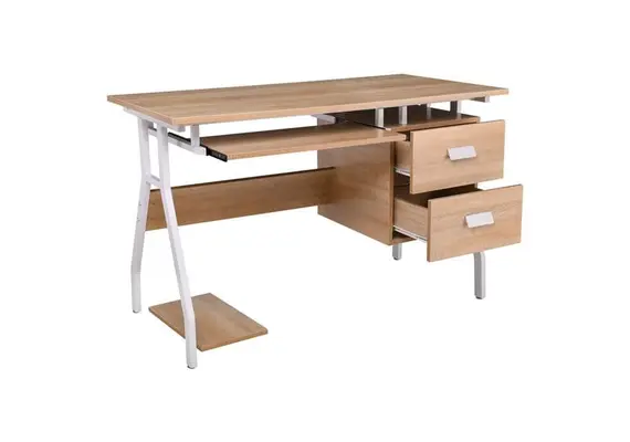 Z.EO434 UNIT Γραφείο Μεταλλικό Άσπρο /Sonoma 120x60x73cm