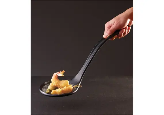 Κουτάλα τρυπητή Exoglass, φ12cm, μήκος 41cm, αντοχή έως +220°C, Matfer MF.112282
