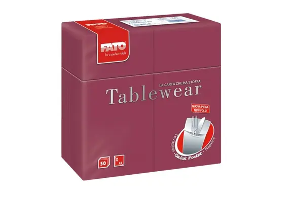 ΠΑΚΕΤΟ 50 Χαρτοπετσέτες Airlaid Quick Pocket 40x40 Tablewear μπορντώ 88480200