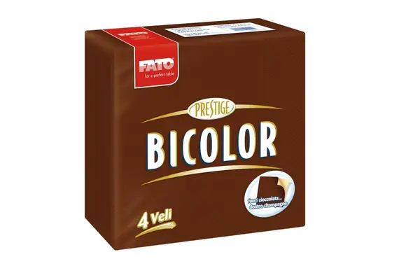 ΠΑΚΕΤΟ 50 Χαρτοπετσέτες 4Φ 40x40 Bicolor σοκολατί/σαμπανιζέ, FATO Ιταλίας 87278005
