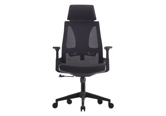 Z.EO608,1 BF8750 Πολυθρόνα Γραφείου Διευθυντή, Mesh Μαύρο, Ύφασμα Μαύρο 65x64x117/127cm