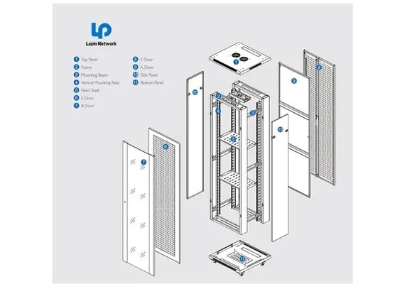 KB-6642BAA RACK 42U ΕΠΙΔΑΠΕΔΙΟ ME TZAMENIA ΠΟΡΤΑ