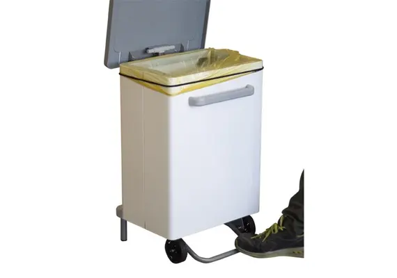 Κάδος τροχήλατος INOX με pedal και καπάκι, 90L, 47x37xΥ83cm 749A/90