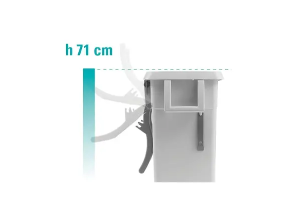 Κάδος 70Lt, με καπάκι & ρόδες φ10cm, γκρι, TTS Cleaning TTS.00005781
