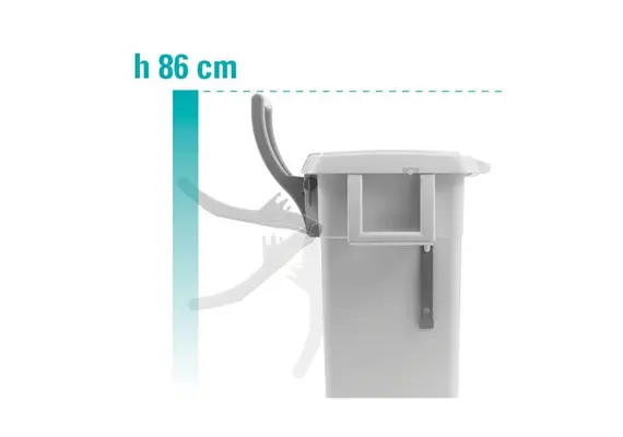 Κάδος 70Lt, με καπάκι & ρόδες φ10cm, γκρι, TTS Cleaning TTS.00005781