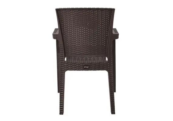 Z.E303,4  LORA Πολυθρόνα Κήπου Στοιβαζόμενη, PP (Rattan Look) Απόχρωση Καφέ Σκούρο 57x57x87cm