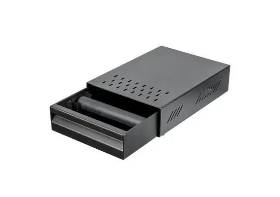 Knock Box υπολειμάτων καφέ carbon steel, με συρτάρι και διάτρητη οροφή,35x25xΥ9cm BR5609
