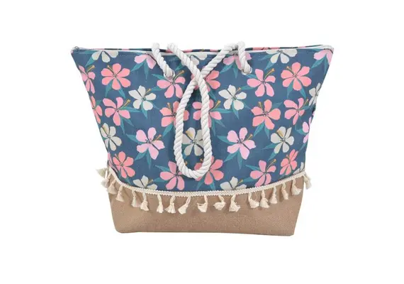 ΤΣΑΝΤΑ ΘΑΛΑΣΣΗΣ ΥΦΑΣΜΑΤΙΝΗ ΦΛΟΡΑΛ ΜΕ ΚΡΟΣΣΙ 53x16x40εκ.ANKOR 816644