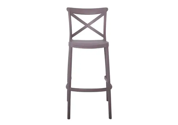 Z.E388,3 DESTINY Σκαμπό BAR με Πλάτη, PP Mocha, Στοιβαζόμενο 50x53x75/108cm