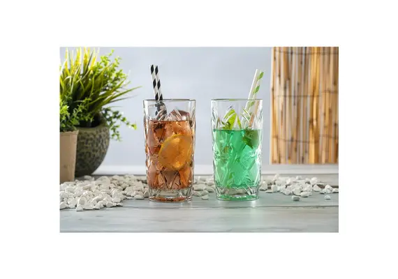 Γυάλινο Ποτήρι ψηλό ποτού, coctail σκαλιστό, 48cl, Φ8.5 x 15.6cm, STATUS, UNIGLASS (τιμή για 12 τεμάχια) 51511