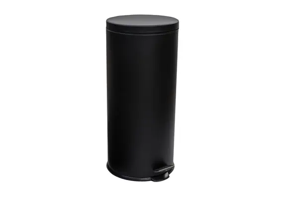 Καδος Απορριματων 30lt, φ31xΥ64.5cm, INOX, μαύρος ματ, με pedal, ESTIA ES/01-9120