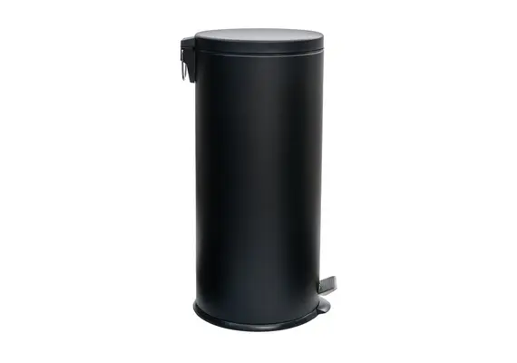 Καδος Απορριματων 30lt, φ31xΥ64.5cm, INOX, μαύρος ματ, με pedal, ESTIA ES/01-9120