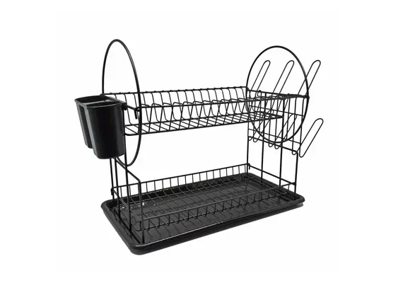 ΠΙΑΤΟΘΗΚΗ ΔΙΩΡΟΦΗ ΜΕΤΑΛΛΙΚΗ ΜΑΥΡΗ ΜΕ ΜΑΥΡΟ ΔΙΣΚΟ 50x24x34 εκ. ANKOR 822317