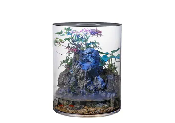 Ενυδρείο PC. κυλινδρικό, φωτιζόμενο RGB, φ20xΥ25.3cm, 2.030Kg MELO.LR200-250GD