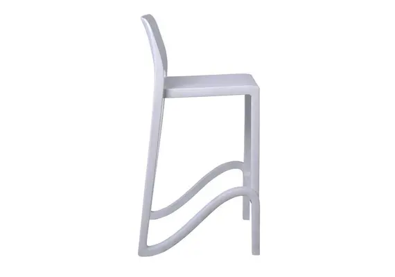 (MinQty) Z.E390,1 GIANO Σκαμπό BAR με Πλάτη, PP-UV Άσπρο, Στοιβαζόμενο, Ύψος Καθίσματος 75cm 46x47x75/100cm (Τιμή για 4 τεμάχια)