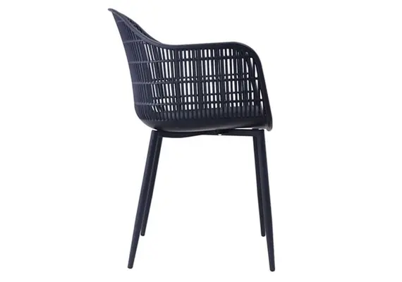 (MinQty) Z.EM155,1M BERRY πολυθρόνα Μέταλλική Μαύρη/PP-UV Μαύρο 55x63x85cm (Τιμή για 6 τεμάχια)