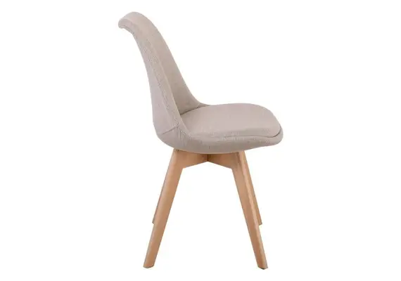 (MinQty) Z.EM136,94F MARTIN καρέκλα Ξύλο /Ύφασμα Μπεζ/Μοντέρνα ταπετσαρία 49x57x82cm (Τιμή για 4 τεμάχια)