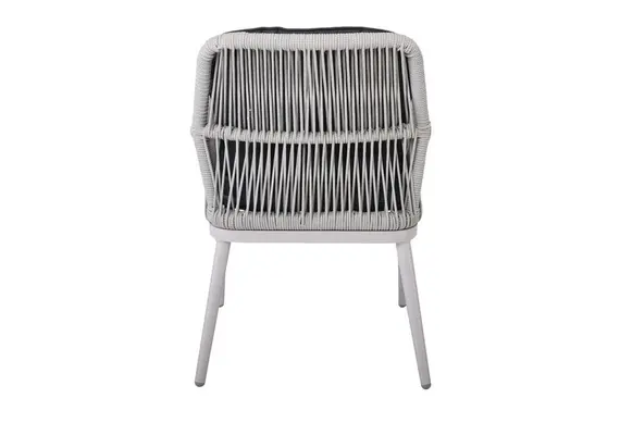 Z.E6842,1 ALLEY Πολυθρόνα Τραπεζαρίας Κήπου ALU, Rope Grey 6mm, Μαξιλάρια Ανθρακί 62x64x85cm