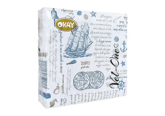 Πακέτο 60 Χαρτοπετσέτες FSC, Super Απαλές Vel-One, 40x40cm, ναυτικό σχέδιο, Okay Italy (τιμή για 2 πακέτα) O404F4150694A Πακέτο 60 Χαρτοπετσέτες FSC, Super Απαλές Vel-One, 40x40cm, ναυτικό σχέδιο, Okay Italy (τιμή για 2 πακέτα) O404F4150694A