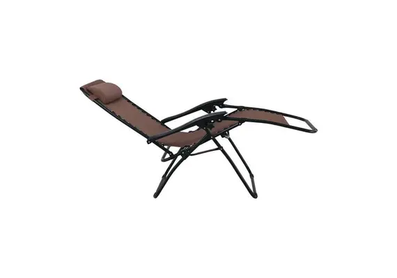 (MinQty) Z.E618,1 SUPER RELAX Πολυθρόνα με Υποπόδιο Μεταλλικό Ανθρακί /Textilene Καφέ 165x65x112cm (Τιμή για 2 τεμάχια)