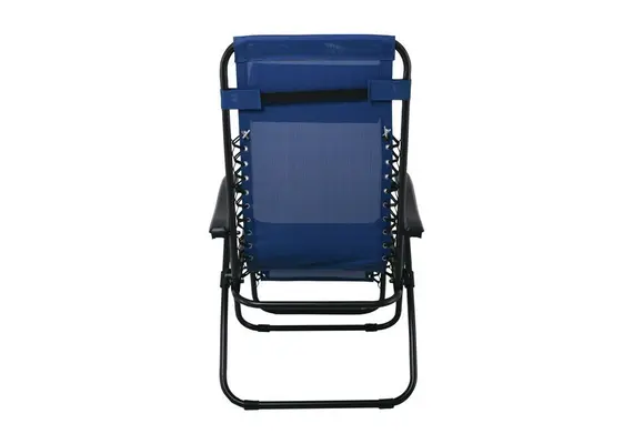 (MinQty) Z.E618,2 SUPER RELAX Πολυθρ.με Υποπόδιο Μεταλ.Ανθρακί/Textilene Μπλε 165x65x112cm (Τιμή για 2 τεμάχια)
