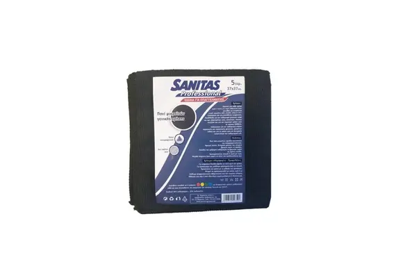 Πακέτο 5 τμχ 37x37cm πανιά Μικροινών (microfiber), μαύρο, SANITAS PRO 8571033572 (Τιμή για 2 πακέτα) Πακέτο 5 τμχ 37x37cm πανιά Μικροινών (microfiber), μαύρο, SANITAS PRO 8571033572 (Τιμή για 2 πακέτα)