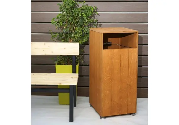Κάδος 50lt δαπέδου ξύλινος 30x30x70cm απο Κόντρα πλακέ θαλάσσης  30.20.011