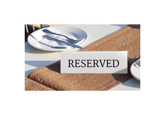 ΣΕΤ 5 τεμαχίων επιγραφή RESERVED πλαστική ΛΕΥΚΗ, 10 x 5 x 4 cm, SECURIT TN-RES-EN