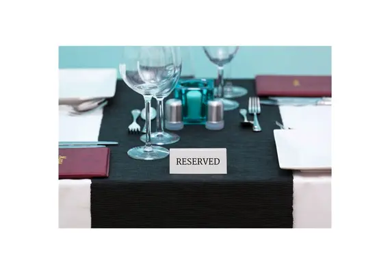 ΣΕΤ 5 τεμαχίων επιγραφή RESERVED πλαστική ΛΕΥΚΗ, 10 x 5 x 4 cm, SECURIT TN-RES-EN