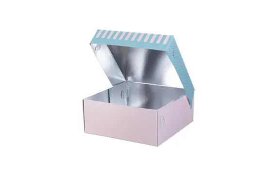 Κουτί ζαχαροπλαστικής μεταλιζέ, Patisserie New, Νο 8, τιμή ανά κιλό 19x19x8cm (τιμή για 10 κιλά) QK8PN