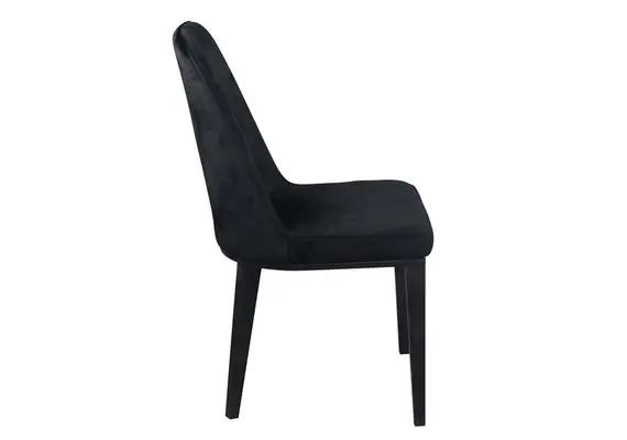 (MinQty) Z.ΕΜ157,4V CASTER Καρέκλα Τραπεζαρίας Κουζίνας, Μέταλλο Βαφή Μαύρο Ύφασμα Velure Μαύρο (Τιμή για 6 τεμάχια)