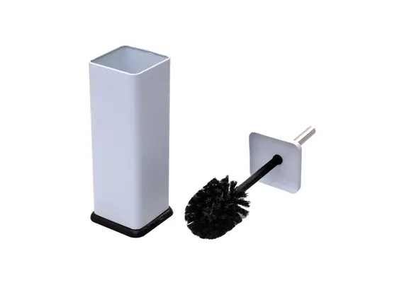 ​Πιγκάλ τετράγωνο, 10x10xΥ38cm, λευκό ματ, μεταλλικό, ESTIA ES/02-3968