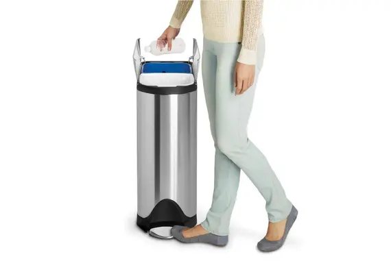 ​Κάδος απορριμάτων 20+20L, INOX με προστασία δαχτυλ. αποτ., με pedal, απαλό κλείσιμο CW2017