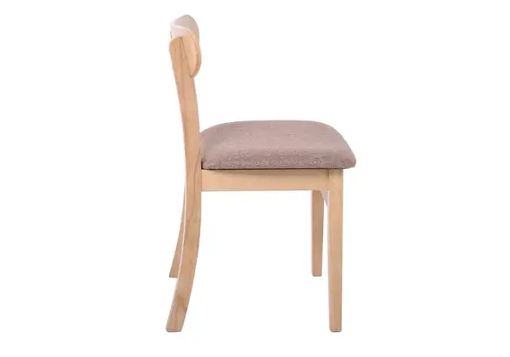 (MinQty) Z.E802,1 DOM Καρέκλα Smoke Beech/Ύφασμα Καφέ 48x51x79cm (Τιμή για 2 τεμάχια)