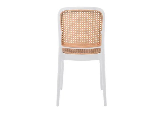 Z.E387,1 FLORENCE Καρέκλα PP Άσπρο, PP rattan Μπεζ 41x41x83cm