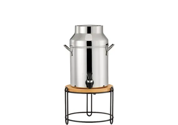 SQUILLO Διανεμητής Γάλακτος 5 Λιτρα με Μαύρη Μεταλλική Βάση και Ξύλο DSR07-50-BK