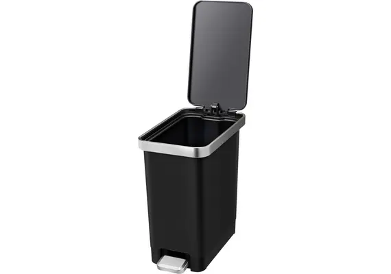 Κάδος απορριμμάτων 10L, πλαστικός με pedal 17x31x32h, απαλό κλείσιμο, μαύρος EK6186-10L