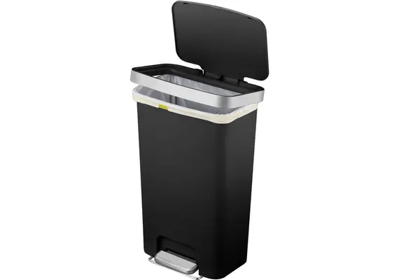 Κάδος απορριμμάτων 45L, πλαστικός με pedal, απαλό κλείσιμο, με ρόδες, 40.9x29.7x65.2 μαύρος, ΕΚΟ EK6266-45L-BL