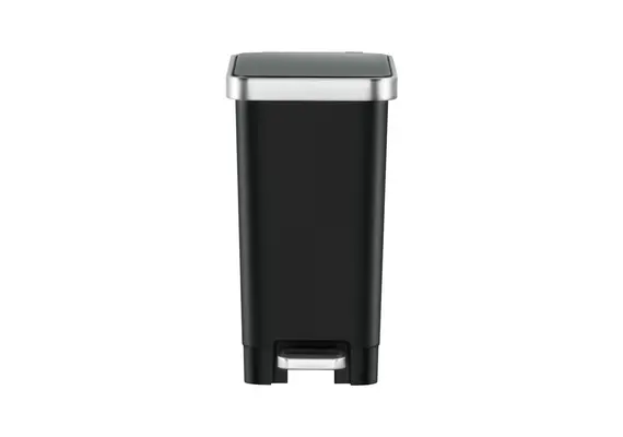 Κάδος απορριμμάτων 10L, πλαστικός με pedal 17x31x32h, απαλό κλείσιμο, μαύρος EK6186-10L