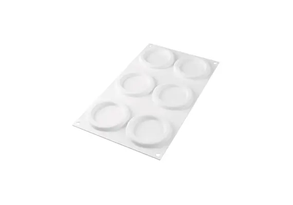 Σετ 2 καλούπια αντικολλητικά σιλικόνης, 6 x 65ml, στρογγυλά (φ8.5xY1.8cm), & κόπτης, SILIKOMART SK/KIT-THE-RING-65