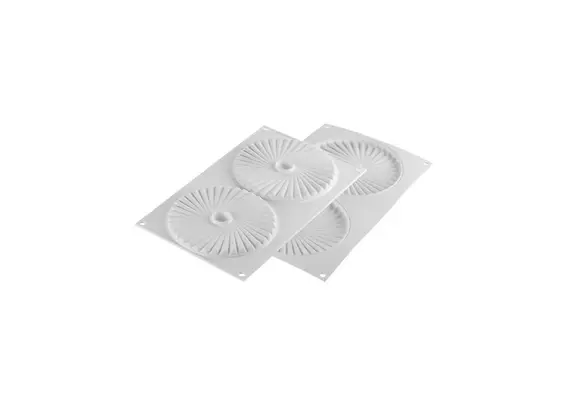 Καλούπι αντικολλητικό σιλικόνης, 30x18cm, 6 x 23ml, plisse, (φ7.5xY0.8cm), SILIKOMART SK/PLISSE-23