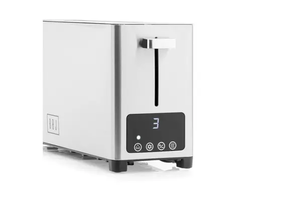 Φρυγανιέρα INOX αυτόματη για 2 φέτες, 1000W, φαρδιά υποδοχή 4x25.5cm, 7 επίπεδα, 3 λειτουργίες, Digital display, BOJ Spain BOJ.05230404