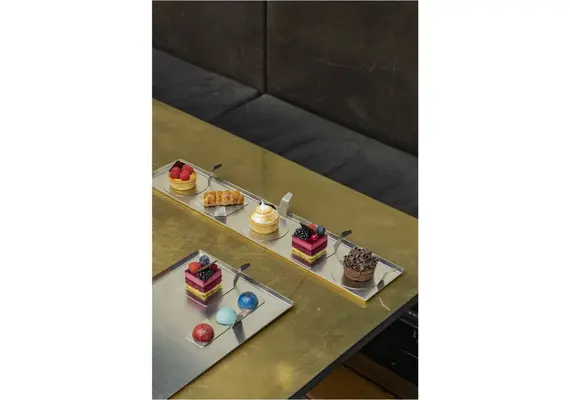Δισκάκι Finger-Food, INOX 18/10, φ8cm, με χερούλι, abert Ιταλίας 9030581AP3