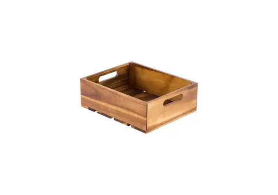 Κουτί Μπουφέ ξύλινο (ακακίας) με λαβές, GN1/2x11cm βάθος, TableCraft (TC) CRATE124