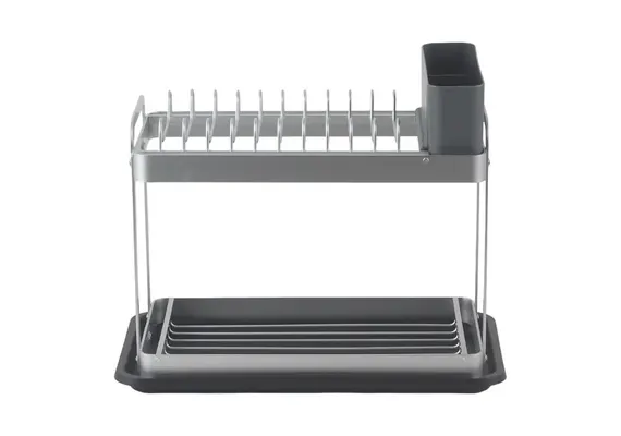 ΠΙΑΤΟΘΗΚΗ ΔΙΩΡΟΦΗ ΑΛΟΥΜΙΝΙΟΥ ΑΣΗΜΙ ΜΕ ΓΚΡΙ ΔΙΣΚΟ 42x24x34εκ. ANKOR 840229