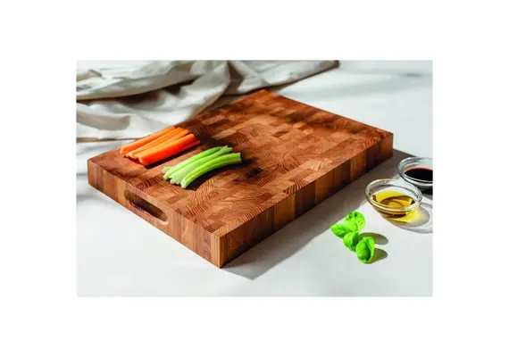 Πλάκα κοπής 40x30x5cm, χασάπη, ξύλο τέφρας, με χερούλια (εγκοπής) στο πλάι, Bisetti BIS08.009000.091