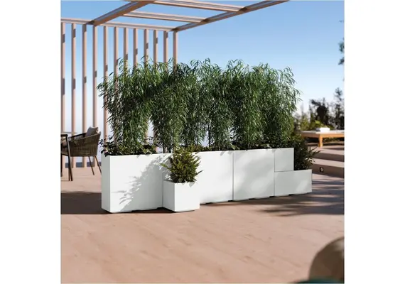 Γλάστρα πλαστική Rotational, σειρά Matheria, 20lt, 58x29xΥ59cm, άσπρη, VECA made in Italy FI010-0600M1+000AA